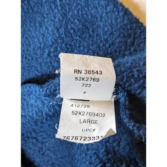 Arrow Sweatshirt Mens Large Blue 1/4 Zip Fleece Pullover Cozy Layer - Picture 12 of 13